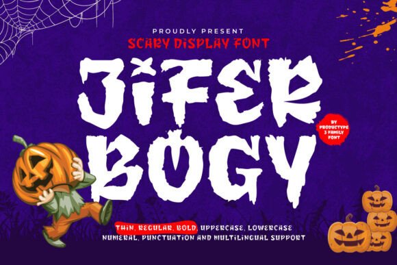 Jifer Bogy: A Spooky Display Font for Handmade Products and Printables