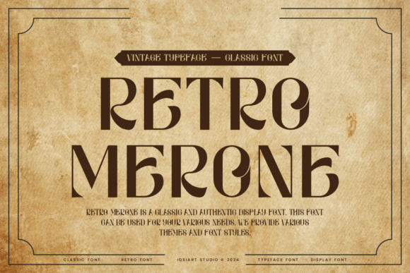 Retro Merone: A Vintage Display Font for Editorial Design and Publishing