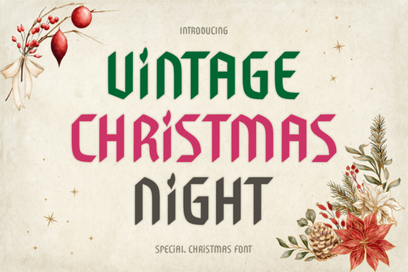 Vintage Christmas Night Font Review for Brand Designers